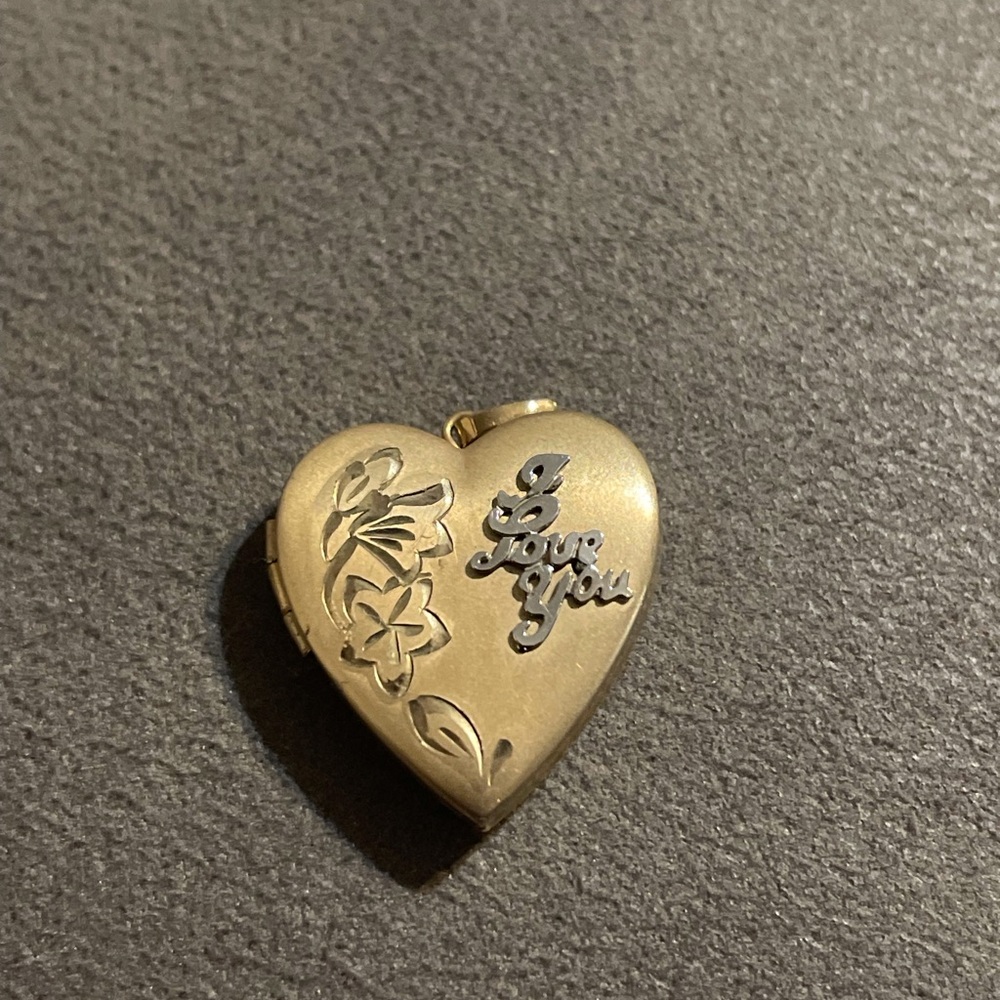 Floral Engraved Heart Locket Necklace